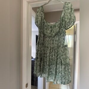 Sage Green Floral Francesca’s Dress XL- WORN ONCE